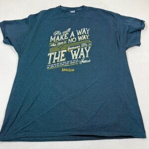 Kerusso Religious Shirt‎ Men 2Xl Blue He Will Make A Way When Theres No Way